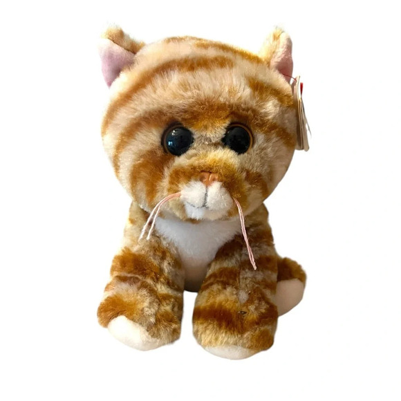 Vintage Russ Berrie Ty Beanie Babies Cleo the Gold Tabby Cat Beanie - Picture 1 of 6